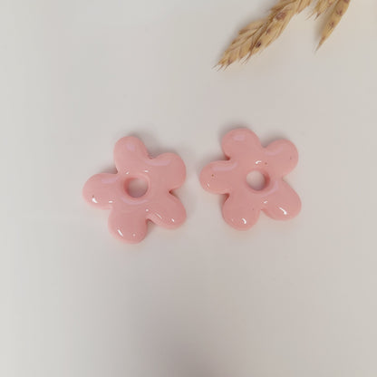 Boucles argile polymère | Pampilles Fleurs interchangeables sans attaches ~ Au choix ~