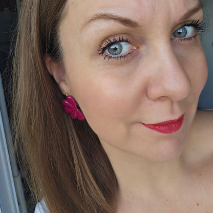 Boucles argile polymère | Céleste Fushia