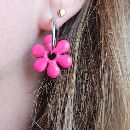 Boucles argile polymère | Pampilles Nyméa Rose
