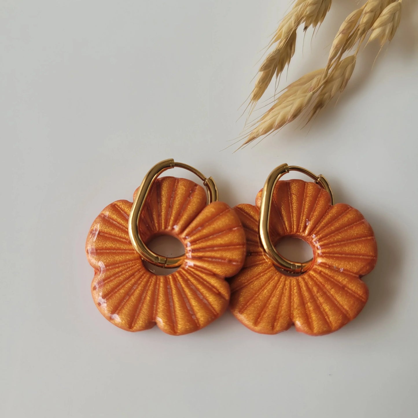 Boucles argile polymère | FloWer Cuivre - L'Atelier de MyMy