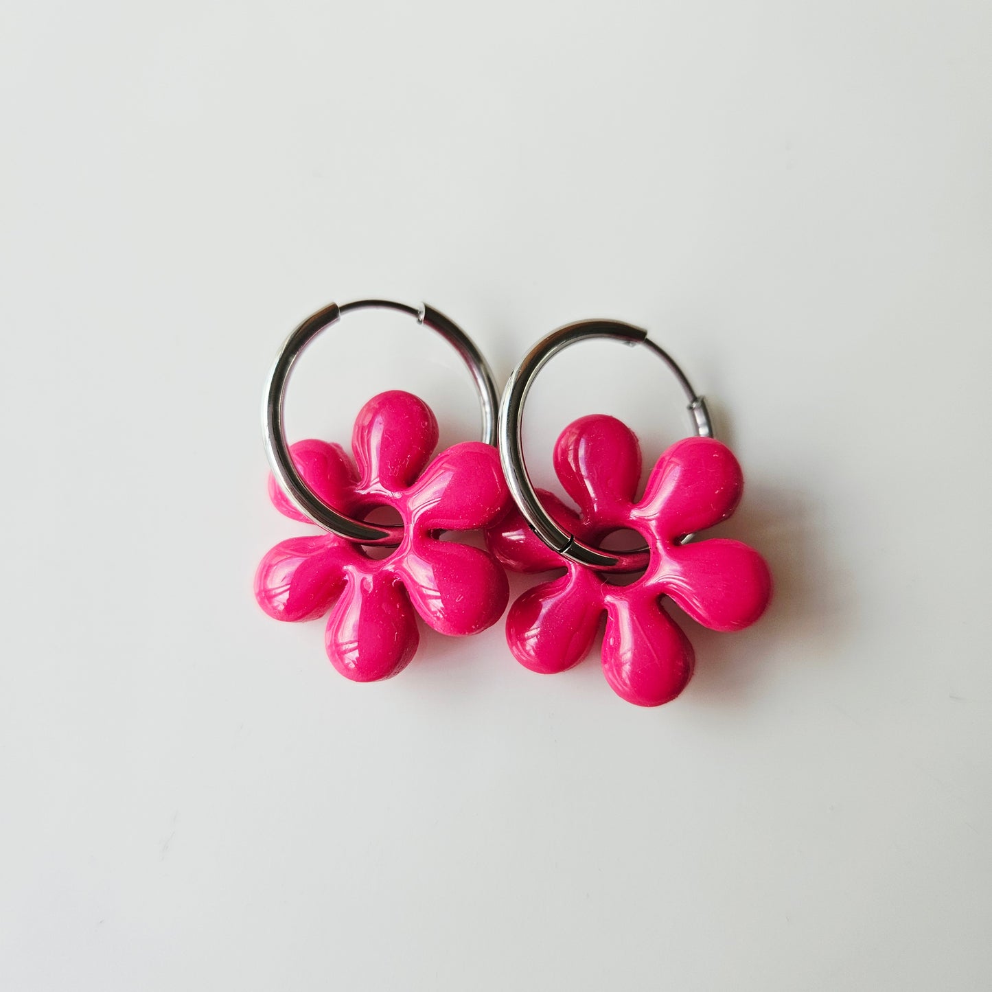 Boucles argile polymère | Pampilles Nyméa Rose