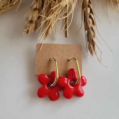 Boucles argile polymère | Pampilles Rouge - L'Atelier de MyMy