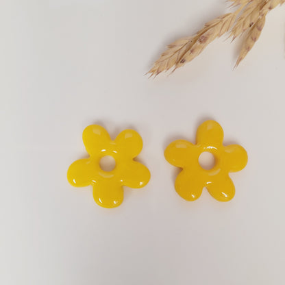 Boucles argile polymère | Pampilles Fleurs interchangeables sans attaches ~ Au choix ~