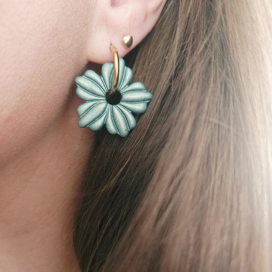 Boucles argile polymère | Soléa Vert Métallisé