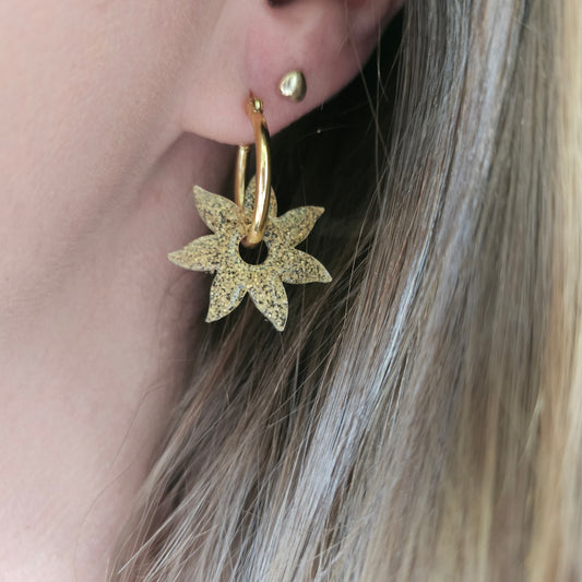 Boucles en résine | Soleil jaune