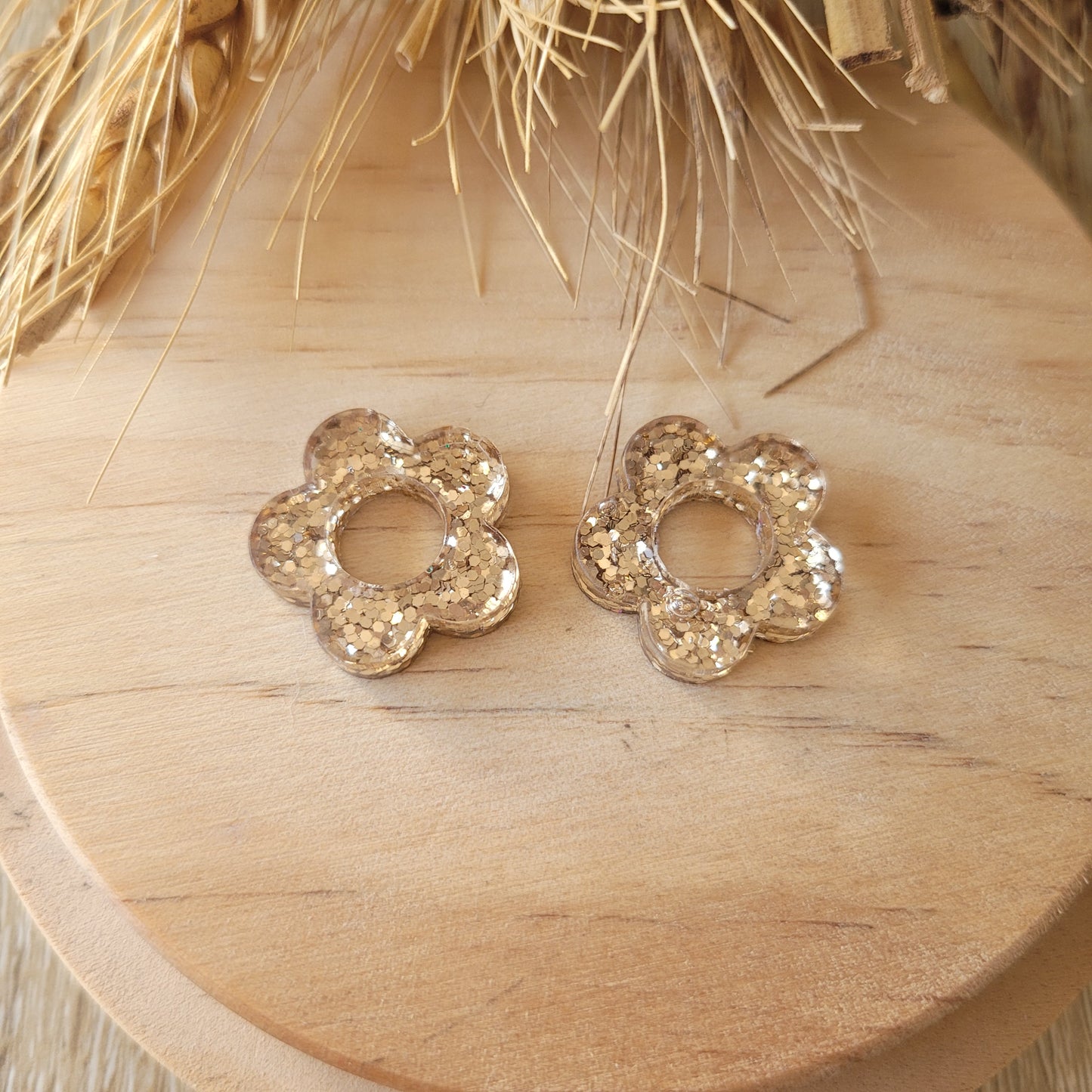 Boucles en résine  | Fleurs interchangeables sans attaches  ~ Au choix ~