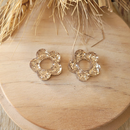 Boucles en résine  | Fleurs interchangeables sans attaches  ~ Au choix ~