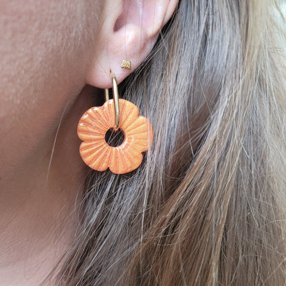 Boucles argile polymère | FloWer Cuivre - L'Atelier de MyMy