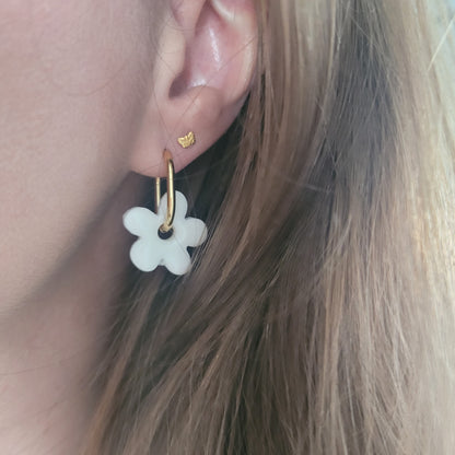 Boucles argile polymère | Pampilles Fleurs interchangeables sans attaches ~ Au choix ~