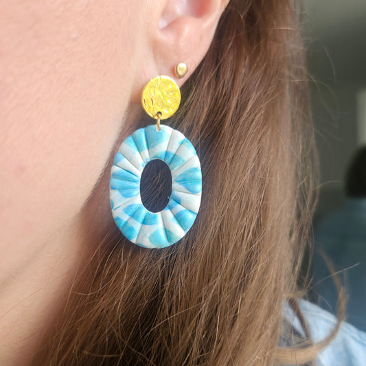 Boucles argile polymère | Oriane Bleu Lagon