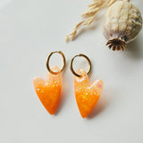 Boucles en résine | Coeur Orange