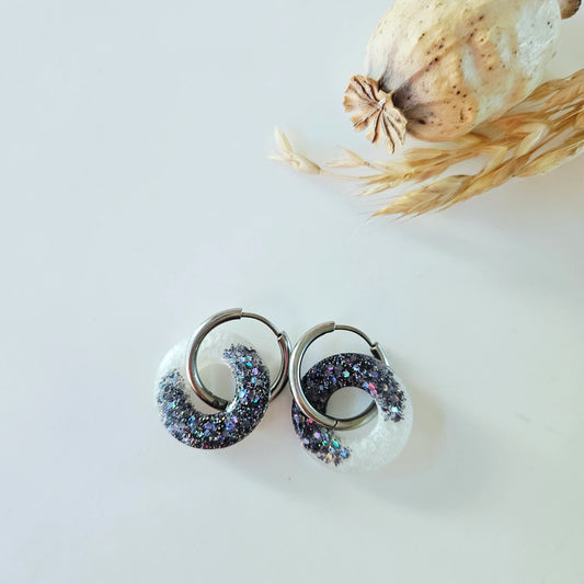 Boucles en résine | Donuts Stracciatella