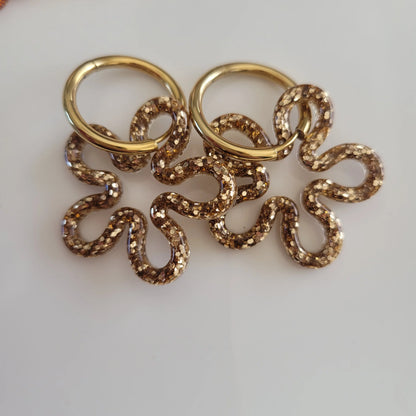 Boucles en résine | Corolles Champagne - L'Atelier de MyMy