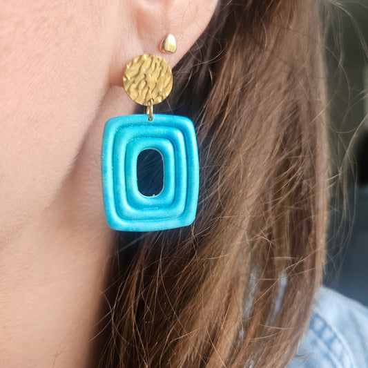 Boucles argile polymère | Azoria Bleu Lagon