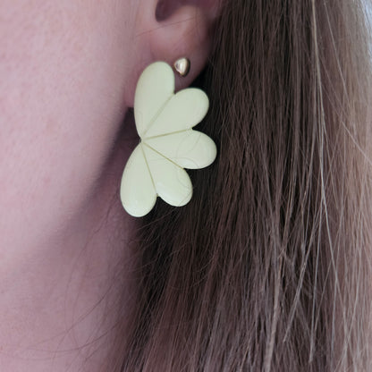 Boucles argile polymère | Céleste Jaune Pastel