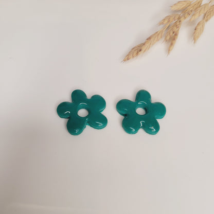 Boucles argile polymère | Pampilles Fleurs interchangeables sans attaches ~ Au choix ~