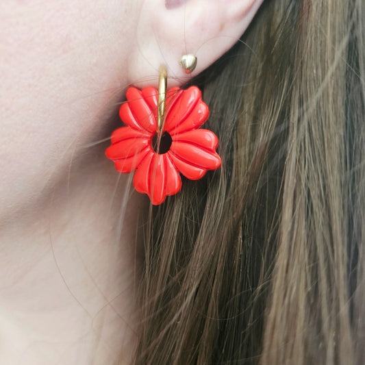 Boucles argile polymère | Soléa Rouge