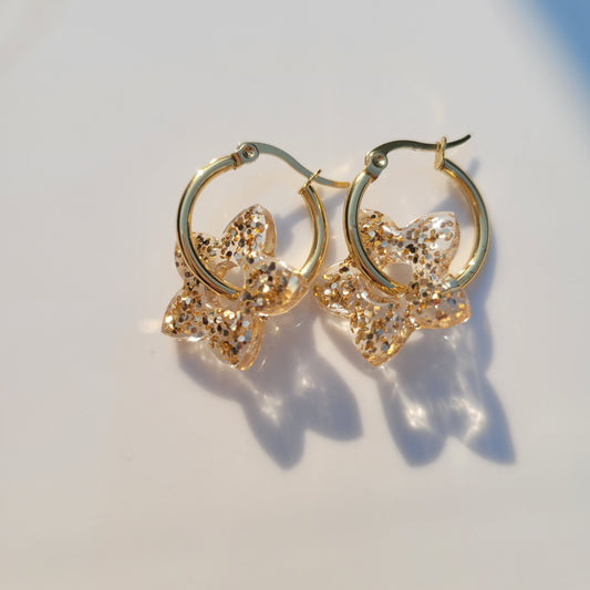 ..Boucles en résine | Fleurs de Tiaré Champagne