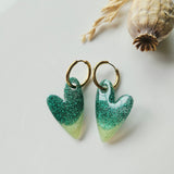 Boucles en résine | Coeur Vert