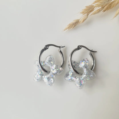 Boucles en résine | Fleurs de Tiaré Argent - L'Atelier de MyMy