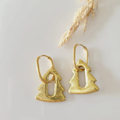 Boucles argile polymère | Sapin Or