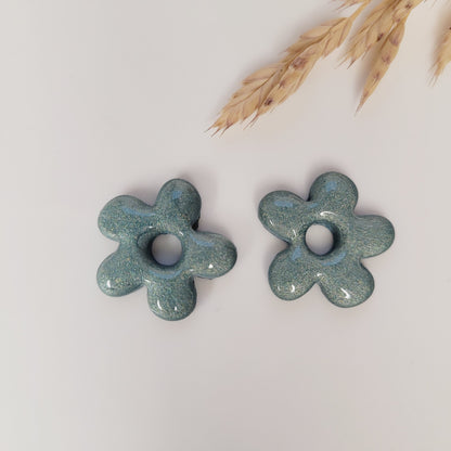 Boucles argile polymère | Pampilles Fleurs interchangeables sans attaches ~ Au choix ~