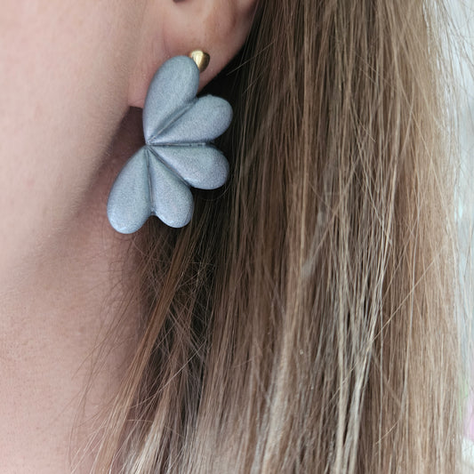 Boucles argile polymère | Céleste Gris