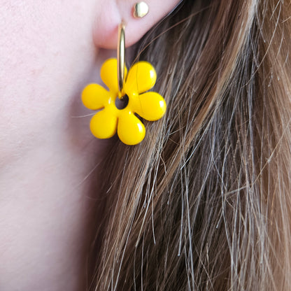 Boucles argile polymère | Pampilles Nyméa Jaune
