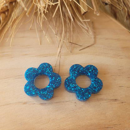 Boucles en résine  | Fleurs interchangeables sans attaches  ~ Au choix ~