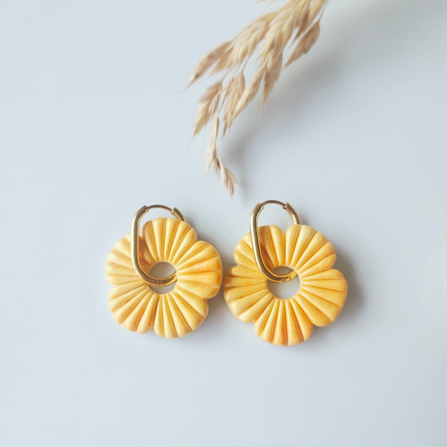 Boucles argile polymère | FloWer Orange