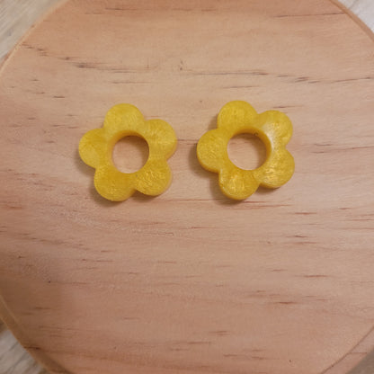Boucles en résine  | Fleurs interchangeables sans attaches  ~ Au choix ~