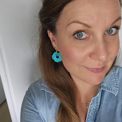 Polymer clay earrings | Lagoon Blue FloWer