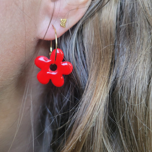 Boucles argile polymère | Pampilles Fleurs interchangeables sans attaches ~ Au choix ~ - L'Atelier de MyMy