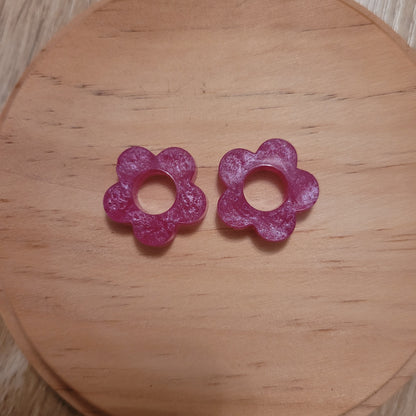 Boucles en résine  | Fleurs interchangeables sans attaches  ~ Au choix ~