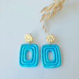 Polymer clay earrings | Azoria Lagoon Blue