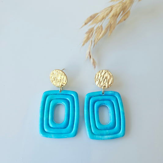 Boucles argile polymère | Azoria Bleu Lagon