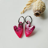 Boucles en résine | Coeur Rose