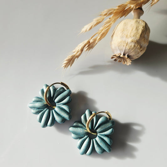 Boucles argile polymère | Soléa Vert Métallisé