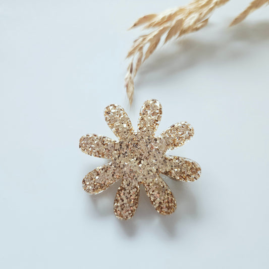 Broche en résine | Fleur Champagne