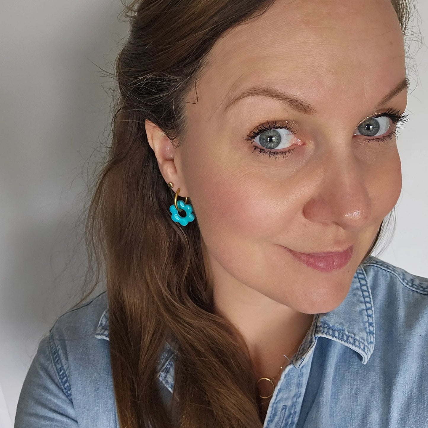 Polymer Clay Earrings | Floréa Lagoon Blue Tassels