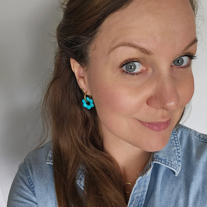 Polymer Clay Earrings | Floréa Lagoon Blue Tassels