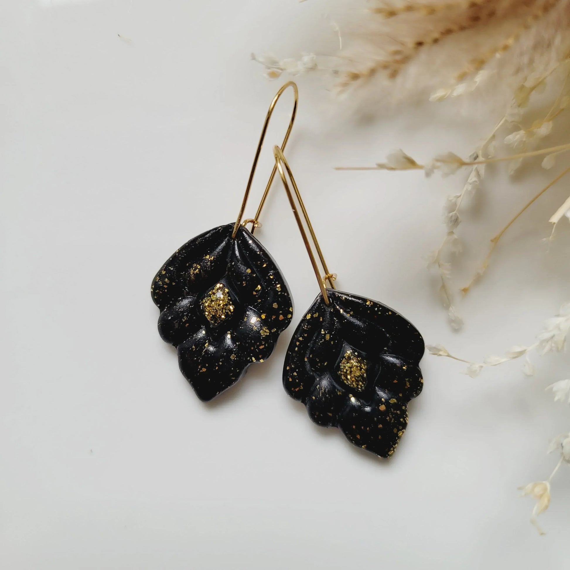 Boucles argile polymère | Orée Noire - L'Atelier de MyMy